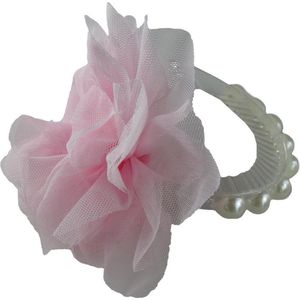 Jessidress Sierstaartklem,banaanklem met grote Haarbloem en Parels - Roze