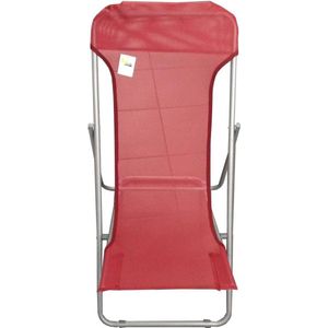 Ligstoel van staal en textiel 450 g/m² kleur rood - Strandstoel met verstelbare rugleuning beach sling chair