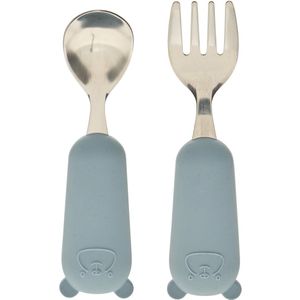 Atmosphera Yum Kinder Bestekset - Vork en Lepel - 8x17x2cm - Blauw