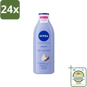 Nivea - Zijdezachte Body Milk - Serum & Sheaboter - 48 uur Hydratatie - Voor Droge Huid - 400 ml - Voordeelverpakking - 24 stuks - Hydratatie - Droge huid