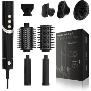 Yajaime® Airstyler - Föhnborstel - Multistyler - Airwrap - Krultang 8 in 1 - Hairwrap - Krulborstel - Föhn met Diffuser - Warmteborstel - Föhn - Krultang - Haardroger - airstyler - Fohnborstel