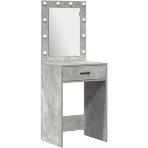 vidaXL - 2-delige - kaptafelset - met - LED - Licht - Beton - Grijs - Gerecycled - Hout