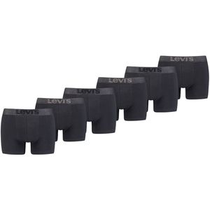 Levi's Boxershorts - Melange WB Organic Cotton - 6-pack heren boxershorts - Zwart - Maat S