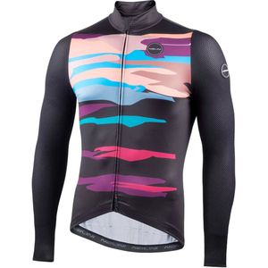 Nalini - Heren - Fietsshirt - Lange mouwen - Wielrenshirt - Najaar - Winter - WARM FIT MESH JERSEY - BLACK/MULTICOLOR - M