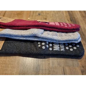 3 Paar - Alpaca Wollen Sokken - Huissokken - Maat 35-38 - Wintersokken - Met Anti Slip Noppen - Cadeau Artikel