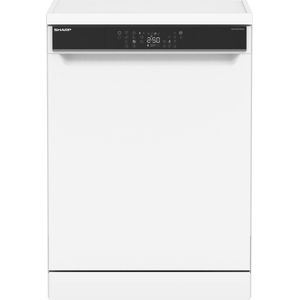 Sharp QWNA4YF44AWEU - vrijstaande vaatwasser - energie label A - 14 couverts - besteklade + topsproeier - wit