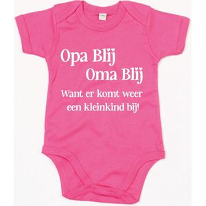 Rompertje Opa Blij Oma Blij-Fuchsia-12-18 Maanden