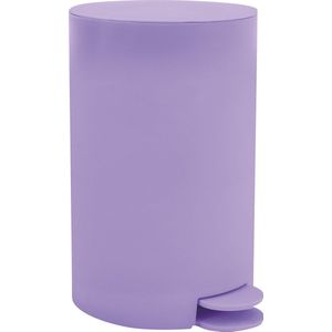 MSV Prullenbak / pedaalemmer - kunststof - lila paars - 3L - klein model - 15 x 27 cm - Badkamer/toilet