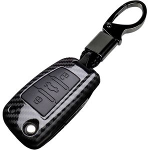 Premium Sleutelcover - Gloss Carbon Look - Sleutelhoesje Geschikt voor Audi A1 / A3 / A5 / A6 / Q3 / Q5 / S3 / S5 / RS - Key Cover - Auto Accessoires
