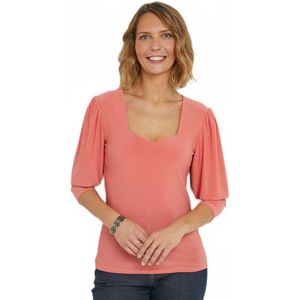 Stretch tuniek met vierkante halslijn, 3/4 mouwen