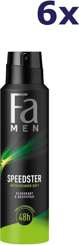 FA - Men Speedster - Deospray - 150 ml - 6 stuks