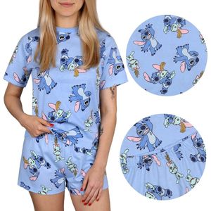 Stitch Disney Blauwe zomerpyjama met korte mouwen voor dames