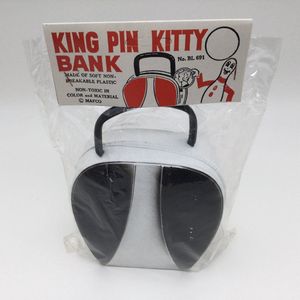 Bowling Spaarpot Bowlingtasspaarpot retro model 'King Pin Kitty bank' zwart 15 cm hoog, herbruikbaar