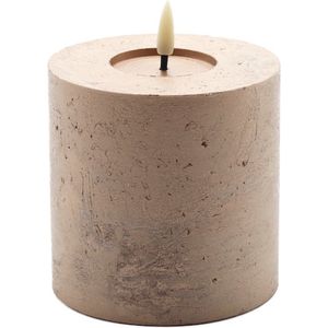 Mansion atmosphere - led kaars metallic champagne 10x10cm