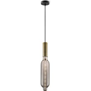 Home Sweet Home hanglamp brons Saga Tube - hanglamp inclusief LED lamp G78 - dimbaar - pendel lengte 100 cm - inclusief E27 LED lamp - rook