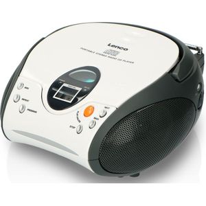 Lenco SCD-24 - Draagbare radio CD speler met AUX-uitgang - Wit