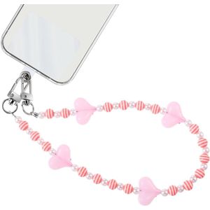 Telefoon Polsband Anti-Verloren Roze Leuke Handsfree Lanyard met 2 Stuks Tether Pads voor Vrouwen Meisjes