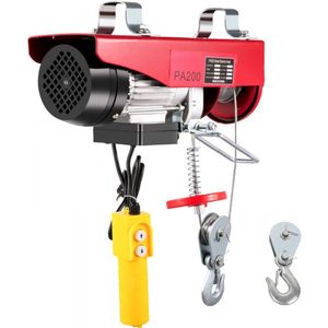 Elektrische kabeltakel - Takel - 440Lbs - Niet-draaiende staalkabel - Afstandsbediening - 450W