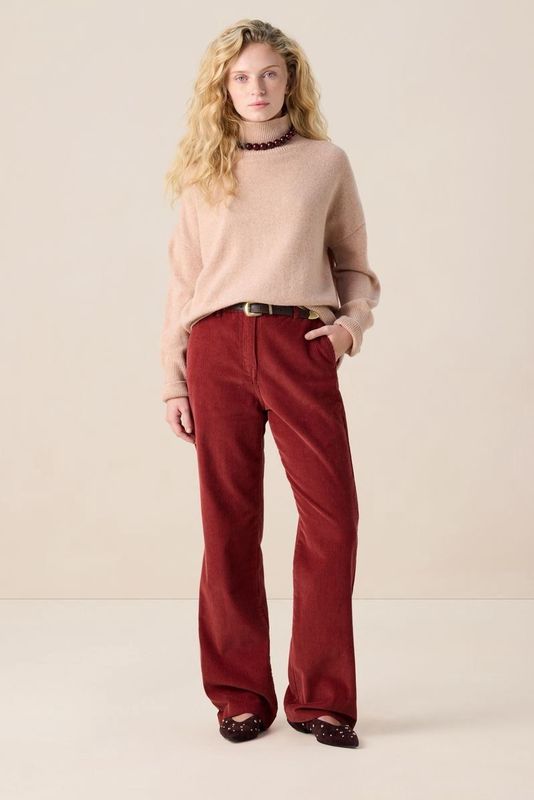 Sissy-Boy - Donkerrode - Corduroy Broek - Straight Leg