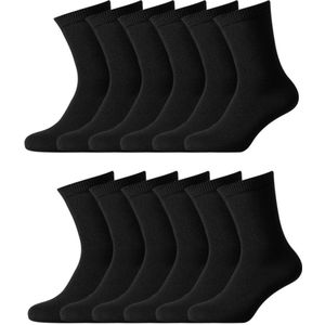 Kindersokken | Merk: Yellow Moon | Kleur: Zwart | Maat: 19 t/m 42 | Aantal: 12 paar