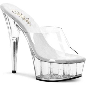 Pleaser - DELIGHT-601 Muiltjes met hak - US 13 - 44 Shoes - Wit/Transparant