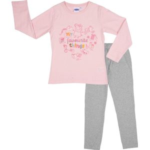 Peppa Pig Pyjama - Katoen - Roze /Grijs - Maat 110/116