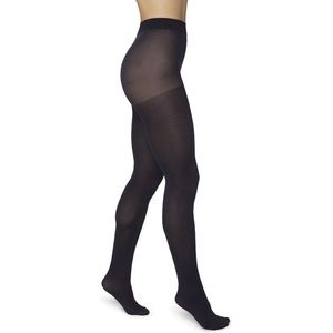 Bonnie Doon Grafische Panty 50 Denier Donker Paars Dames maat 38/40 M - Grafisch - Ruiten Print - Gladde Naden - Maximaal Draagcomfort - Chique Panty - Feestelijk - Fencing Tights - Blackberry - BP051980.143