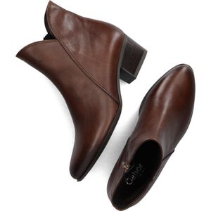 Gabor 680.3 Enkellaarsjes - Enkelboots met rits - Dames - Cognac - Maat 41