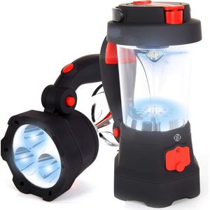 Noodradio - Noodradio Opwindbaar - Zaklamp met Dynamo en USB - Lantaarn met 10 LED's en Rood Knipperend Noodsignaal - Zaklamp met 3 LED's - Ideaal voor Kamperen, Wandelen, Tuin en Knutselen