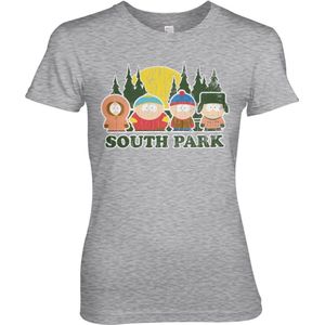 South Park Distressed Girly Tee Damen T-Shirt Heather-Grey-S