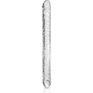 Pure Jelly 44 T - Dubbele Dildo - 44 x 4cm - Transparant Wit