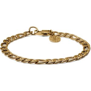 Lucleon - Heren - Roestvrij Staal Schakelarmband - Goudkleurig