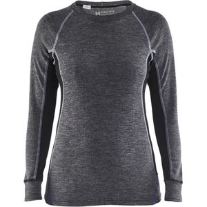 Blaklader Dames onderhemd, 100% Merino WARM 7200-1732 - Medium Grijs/Zwart - XXXL