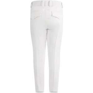Kentucky Horsewear - Rijbroek Sammy – Kinder rijlegging voor jongens – Full Grip – Wit – Maat 116 – Ademend & Elastisch