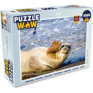 Puzzel Zeehond - Grappig - Zwaaien - Kinderen - Jongens - Meisjes - Kindje - Legpuzzel - Puzzel 1000 stukjes volwassenen