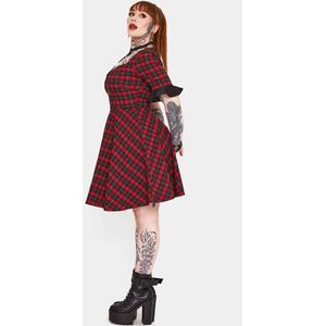 Jawbreaker - Tartan Midi Korte jurk - M - Rood