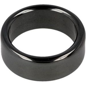 Ruben Robijn Hematiet edelsteen ring plat 8 mm - 15
