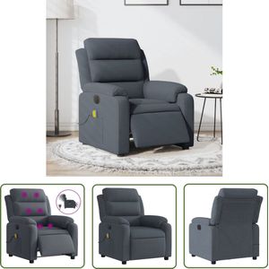 vidaXL Ergonomische Stoel - Massagestoel - Massagestoel elektrisch verstelbaar fluweel donkergrijs - Relaxstoel - Fluweel Stoel - Elektrische Fauteuil