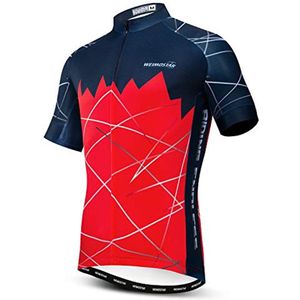 Korte Mouw Wielertrui voor Mannen met Zakken