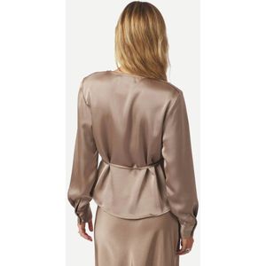 Neo Noir Dames blouse beige (Maat: 34) - Effen - Halslijn: V-hals,