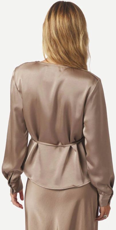 Neo Noir Dames blouse beige (Maat: 34) - Effen - Halslijn: V-hals,