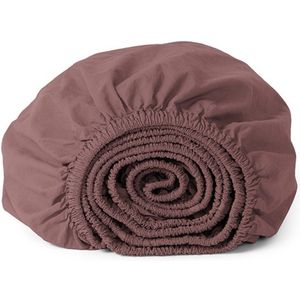 Yumeko - Hoeslaken - Deep Raspberry - Percal Katoen - 90x210x30
