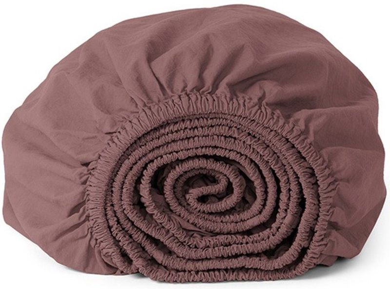 Yumeko - Hoeslaken - Deep Raspberry - Percal Katoen - 90x210x30