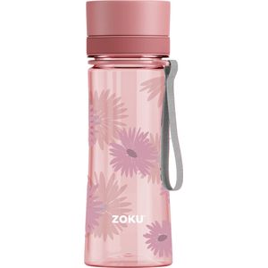 Zoku - Drinkfles 400 ml Pink Floral - Polypropyleen - Roze