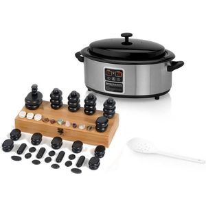 ZenGrowth - Hotstoneset - 64 Hotstones - 6 Liter Hotstone Heater - Inclusief Houten Lepel - Digitale Temperatuurregeling