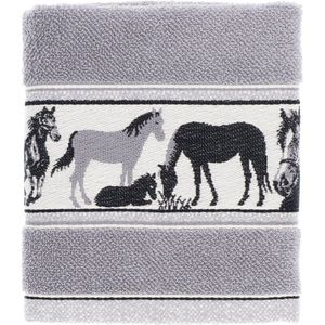 Bunzlau Castles-sKeukendoek Paard Grijs| 60 x 53 cm