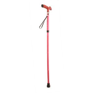 Premis - Opvouwbare wandelstok - In hoogte verstelbaar 70-80 cm - TPR greep - Mat Rood