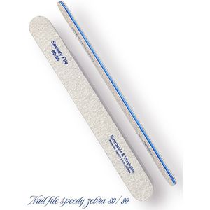 NAGELVIJL 5 STUKS - NAIL FILE - RECHT - BLUE - 80/80 SPEEDY ZEBRA