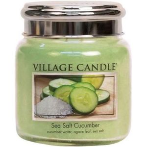 Village Candle Geurkaars - Sea Salt Cucumber Ø9,5 x 11 cm Wax Groen