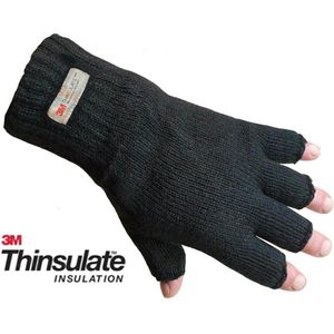 Thinsulate fleece gevoerde vingerloze handschoenen maat M / L kleur zwart
